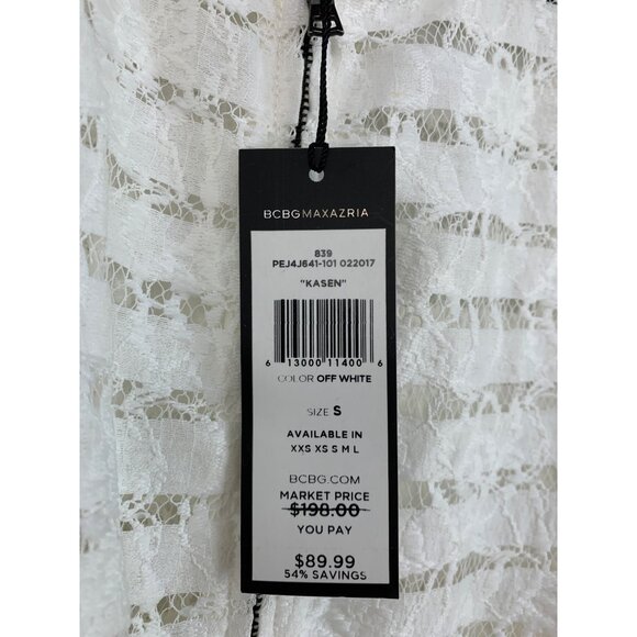 BCBGMAXAZRIA S Kasen White Lace Bomber Jacket  Zip Blend NWT $198 8043 - Picture 14 of 15